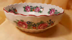 Old porcelain bowl with rose inside and out, m z altrohlau 19.5 cm x 7 cm