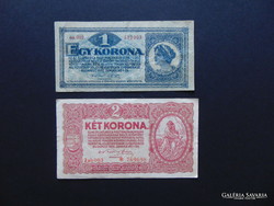 1 korona 1920 - csillagos 2 korona 1920 LOT ! 01