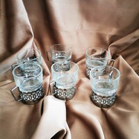 Beautiful artdeco teacup set samovar set lace metal durable cups