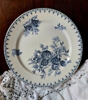 ​Antik fajansz Sarreguemines lapos tányér - FLORE
