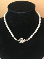 String of pearls Majorica - gold-plated 925 marked with silver clasp,/stamped Majorica/