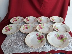 10 Pcs rare pink Zsolnay plates plate deep plate heirloom collector's tableware