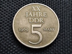 Német Demokratikus Köztársaság 5 márka, 1969 20 Éves a NDK nikkel-sárgaréz