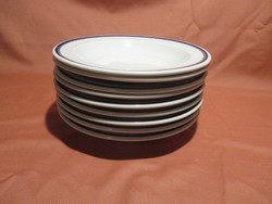 9 pcs retro lowland double blue striped deep plate