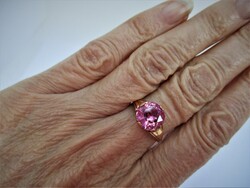 Nagyon szép régi 14kt arany gyűrű rózsaszín topáz kővel akció!