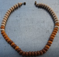 Old wooden string of beads - pearl necklace