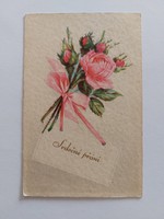 Old rosy postcard 1919 floral postcard