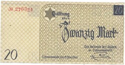Poland money of the Lóc ghetto 20 marks 1940 replica unc