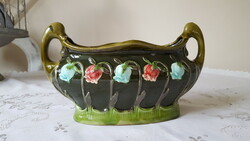 Antique, art nouveau majolica jardiniere 21*9cm.