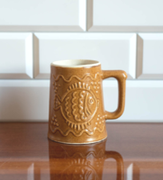 Retro kerámia korsó - halas mintával - pohár, bögre - mid-century modern design