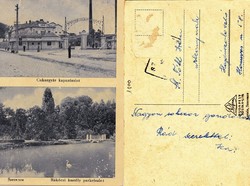 Szerencs Cukorgyár , Rákóczi kastély kb 1940   .Posta van !