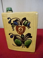 Hungarian ceramic flask, book-shaped, hand-painted. He has! Jokai.