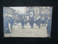 KORONÁZÁS BUDA 1916 UTOLSÓ MAGYAR KIRÁLY IV. KÁROLY ZITA KIRÁLYNÉ KORABELI FOTÓ FOTÓLAP SZENT KORONA
