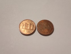 2 darab Euro 1 cent   !