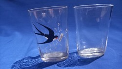 Parád madaras fecskés pohár  különleges formájú