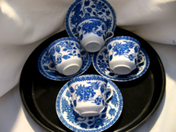 Antik kék-fehér cicás vagy oroszlános japán csésze szett  3 db