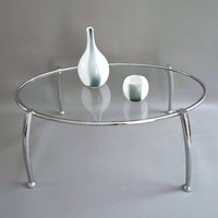 Oval chrome coffee table, larger size