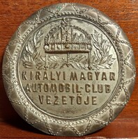 Királyi Magyar Autómobil - Club Vezetöje , sorszámozott névre szóló (46mm) ezüstözött . POSTA VAN !