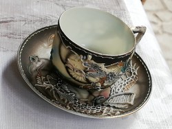 antik tojáshéj porcelán sárkány motívumos csésze