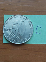 Ecuador 50 centavos 2000 eloy alfaro, nickel plated steel #c