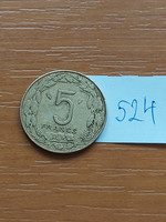 KÖZÉP AFRIKAI ÁLLAMOK 5 FRANK FRANCS 1976 (c+d) DELFIN, Alumínium-bronz  #524