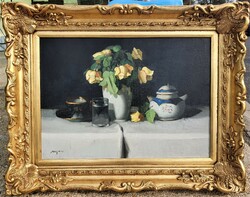 Molnár z. John / still life with yellow rose