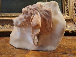 Friedrich goldscheider: alabaster dog statue
