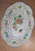 Hollóháza porcelán asztalközép kínáló tál tányér