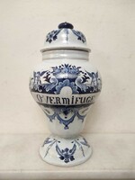 Antique apothecary jar, porcelain medicine container, alborello pharmacy 573 6007