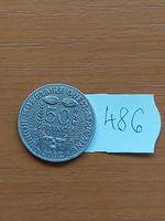 West Africa 50 francs 2002 (c+hm), copper-nickel, f.A.O. #486