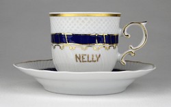 0V055 Nelly feliratos Hollóházi porcelán kávéscsésze