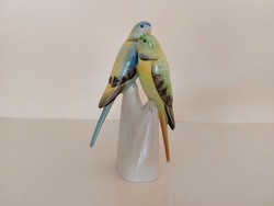 Retro Hollóházi porcelán régi papagáj pár