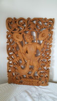 Hand carved Balinese wall decoration 46cm.