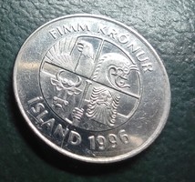 Izland 1996. 5 korona