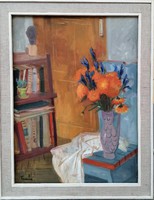 Tamás ervin (1922-1996) still life c.Picture painting with original guarantee