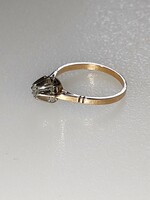 Mélyen Áron alul Antik 18k 0.12ct gyémánt gyűrű platina foglalatban