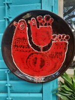 Signed Hungarian industrial artist bird plate