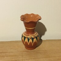 Terracotta ruffled vase