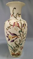 Zsolnay kézzel festett 42 cm-es orchideás porcelán váza