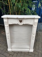 Vintage heart carved faux fireplace