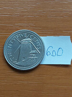 Barbados 25 Cents 2003 Windmill, Copper-Nickel #600