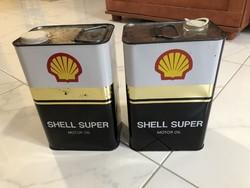 Retro SHELL SUPER motor olajos fém doboz jó állapotban