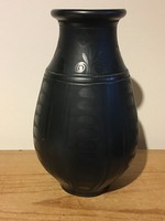 Black earthenware vase