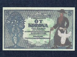 Pénztárjegy (1919-1920) gúnyrajzos 5 Korona bankjegy 1919 replika (id64691)