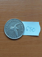 Bermuda 25 cents 2005 copper-nickel, white-tailed tropicbird, ii. Elizabeth #650