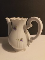 Zsolnay mocha set with violet pattern, incomplete