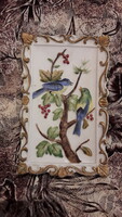 Madaras porcelán falidísz, miniatűr kép (L3068)