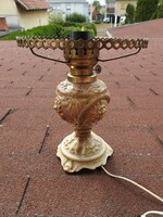 Old majolica lamp body - kerosene lamp shape, electric