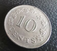 Malta. 10 Cent. 1972