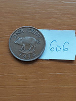 Bermuda 1 cent 1974 boar, bronze, ii. Elizabeth #606